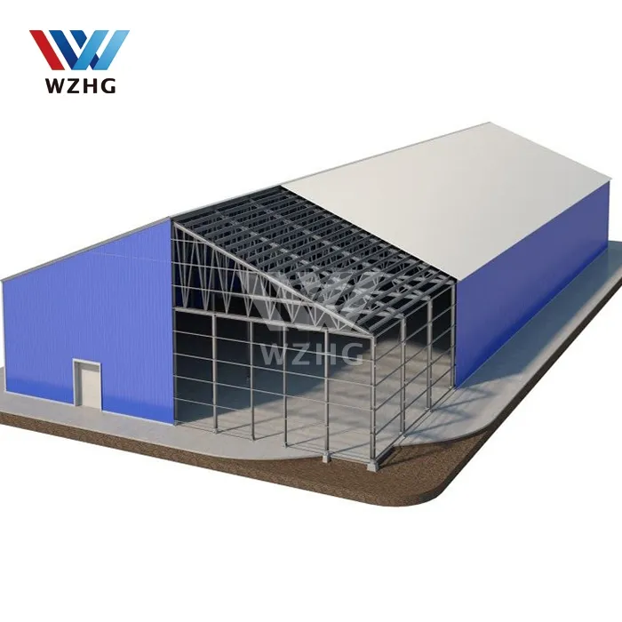 Mobilier de rangement portable, cadre à grande largeur, structure en acier, entrepôt à deux étages, maison de stockage en vente