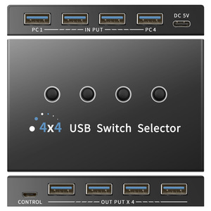 <strong>4</strong> Port PCs Sharing <strong>4</strong> Devices <strong>4</strong> in <strong>4</strong> Out USB 3.0 <strong>KVM</strong> <strong>Switch</strong> Selector
