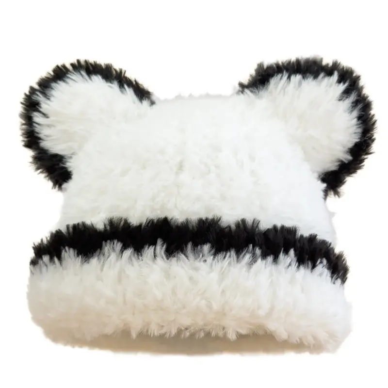 6 colores mujeres invierno piel sintética esponjoso animal oso orejas sombreros pescador Beanie fuzzy cubo sombrero