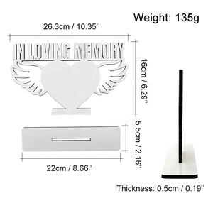 定制爱心记忆中密度纤维板升华空白木制相框 - Product Image 6