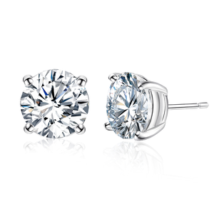 Bông Tai Đồ Trang Sức Zircon Bông Tai Của Phụ Nữ Tùy Chỉnh 925 Sterling Bạc Vòng Rõ Ràng Cubic Zirconia Nhỏ <span class=keywords><strong>Stud</strong></span> Bông Tai Phụ Nữ - Product Image 5