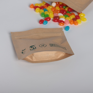 Factory Biodegradable Kraft Paper Packaging Bag for Food for Cake Chewing Gum Gravure Printing Stand <strong>Pouch</strong> Convenient Shopping - Product Image 5