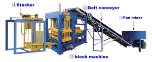 QT 4 5 6 8 10 12 15 pavimentadora de enclavamiento hidráulico completamente automática línea de producción de máquina de fabricación de bloques de hormigón de cemento hueco - Product Image 5