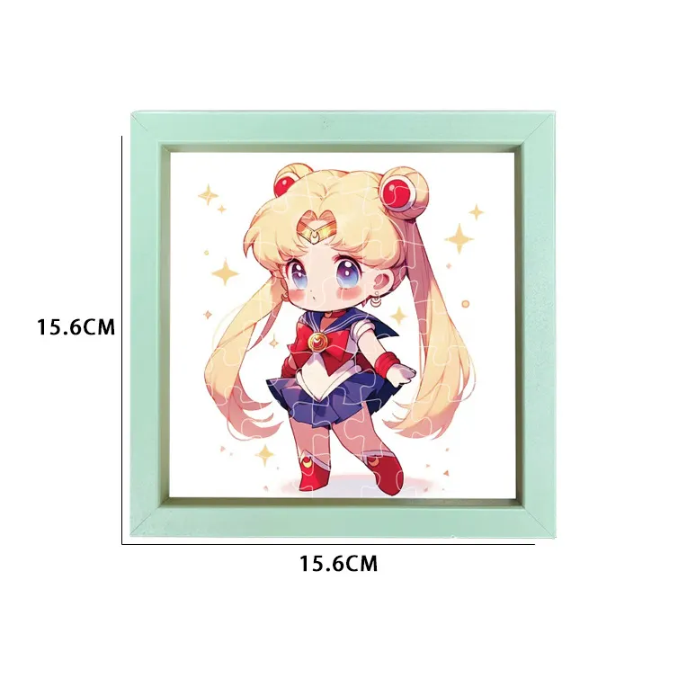 Brinquedos infantis Lovely Cartoon Sailor Moon Jigsaw Puzzles Atacado de alta qualidade Color Box Embalagem Jigsaw Puzzle com Frame