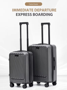 Versatile Aluminum Frame Carry-On Luggage With USB Charging Port, Front Compartment &amp; <strong>TSA</strong> Lock Suitcase - Product Image 3