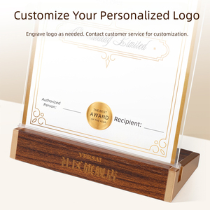 Bán buôn tùy chỉnh xách tay A4/A5/A6 rõ ràng Acrylic Máy tính để bàn hình chữ L rắn menu gỗ hiển thị dấu hiệu chủ danh dự giấy chứng nhận - Product Image 5