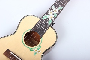 High Quality OEM Factory Price Stringed Instrument 24 23 Inch Solid Spruce Mahogany 4 Transparent Carbon <strong>String</strong> Electric Ukulele - Product Image 3
