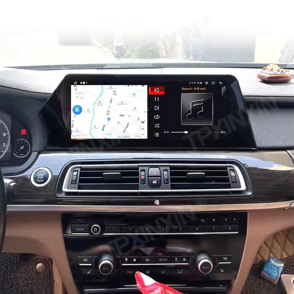 เครื่องเล่นวิทยุระบบสัมผัสหน้าจอขนาด12.3 ",เครื่องเล่นมัลติมีเดียระบบแอนดรอยด์อัตโนมัติ GPS สำหรับรถยนต์2009-2013 BMW 7 Series CIC NBT F01 F02 Carplay