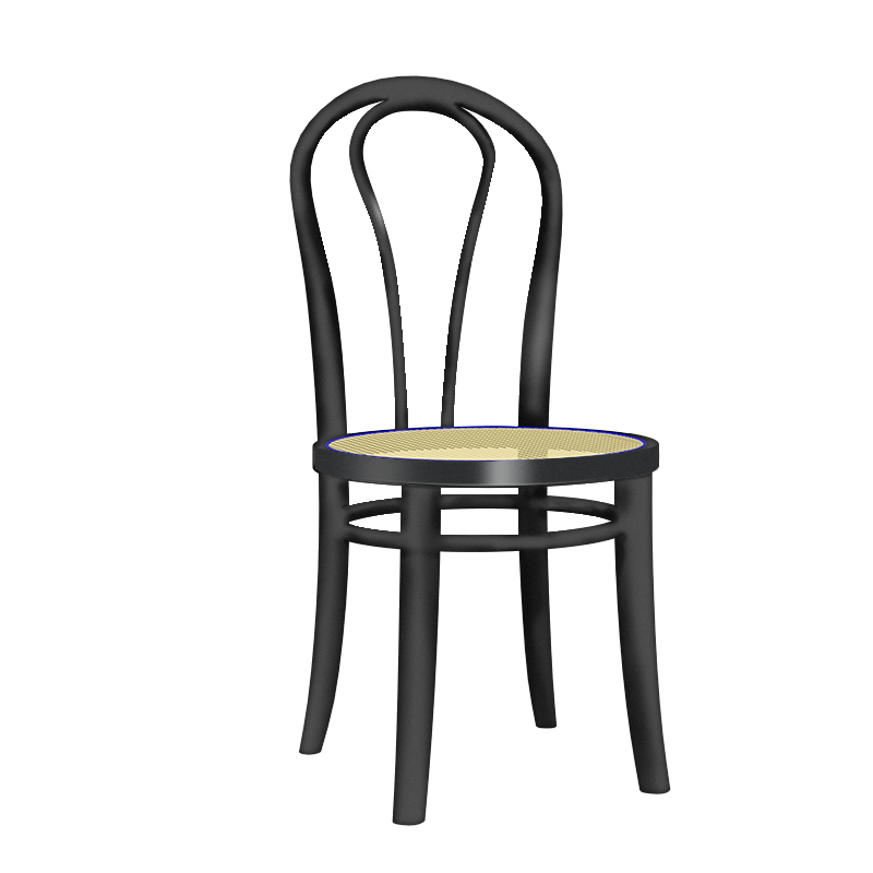 Bentwood Chair Black (Rattan)