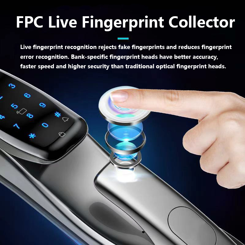 High Quality Automatic Lock Card Key Passcode Fingerprint Digital Camera Door Lock