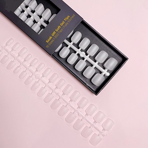 Size X โลโก้ Stiletto French Xxxl Xxl Full Cover Nail Tips ขนาดกลาง XL โลงศพอัลมอนด์เคล็ดลับเล็บเจลอ่อนนุ่มเรียว - Product Image 1
