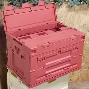 Foldable Storage Bin <strong>with</strong> <strong>Lid</strong> 50L Collapsible Plastic Storage Crate <strong>with</strong> Cutting Board Lidded <strong>Stackable</strong> Storage Box <strong>Container</strong> - Product Image 1