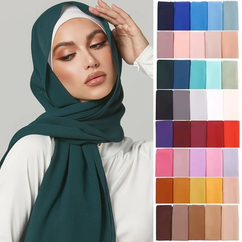 288 Farben Lager muslimische Frauen günstig chiffon hijab schal 100 % hohe Qualität großhandel hijab muslimisch