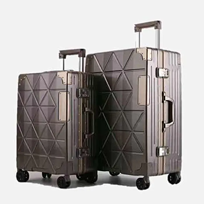 अनुकूलित पीसी हार्ड नए सांचे ट्रॉली मामले कठिन खोल केबिन यात्रा सूटकेस सामान सेट ट्रॉली बैग एल्यूमिनियम फ्रेम सामान
