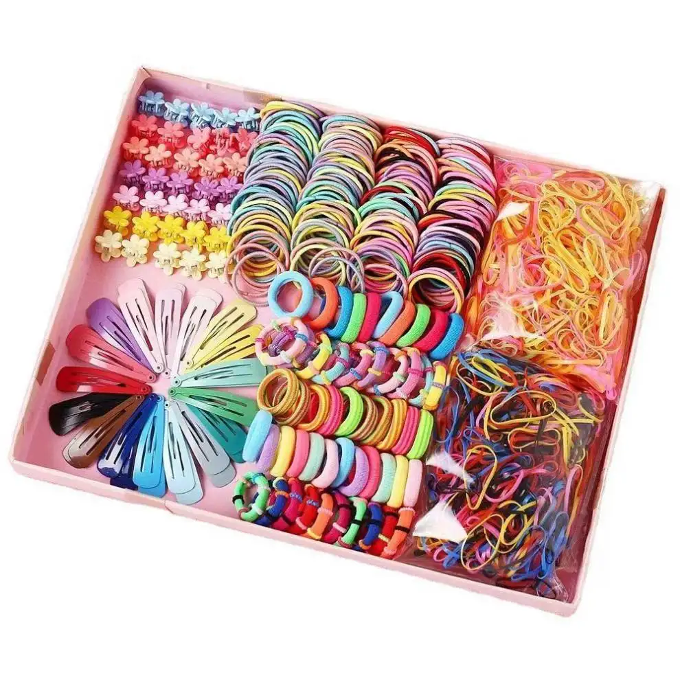 Детская цветная нейлоновая эластичная повязка для волос, подходит для девочек, повязка на голову из 780 штук, аксессуары для волос для маленьких девочек