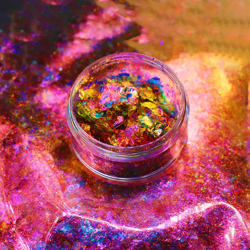 CoSmetic Multi Chrome Eye Shadow Glitter Color Changing Chameleon Flake Decoration Resin Art Nails Bulk Flake