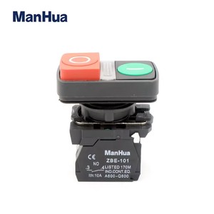 Manhua XB5-AW84M5 Beleuchteter Doppelkopf-Druckknopf schalter rot-grün EIN/AUS mit Kontroll leuchte - Product Image 2