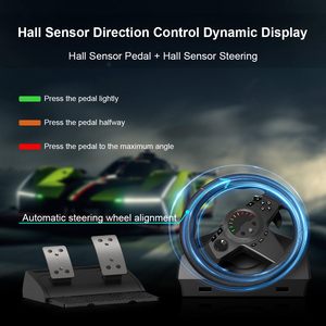 Yüksek kaliteli titreşim üç pedallar dönen yarış direksiyon tekerlekler PS3 PS4 PS3 one & serisi anahtar PC için Set - Product Image 4