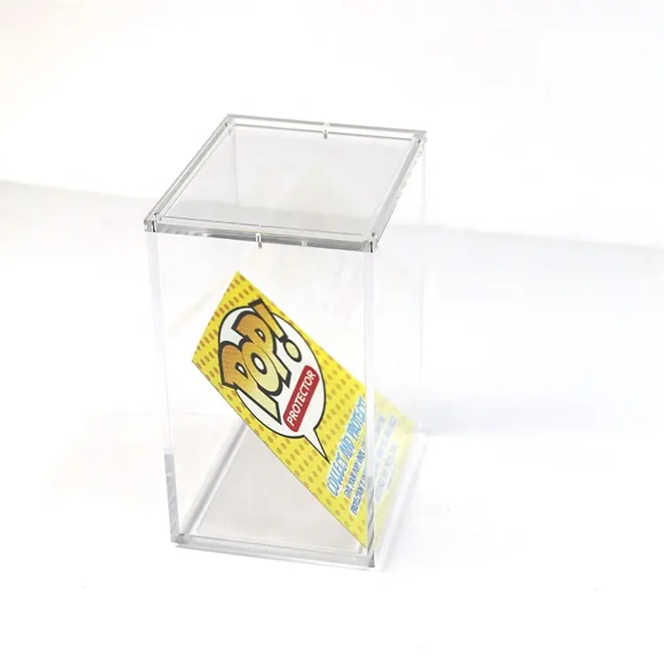 Funko-funda magnética personalizada de acrílico transparente, Protector de colección de juguetes de plástico con tapa