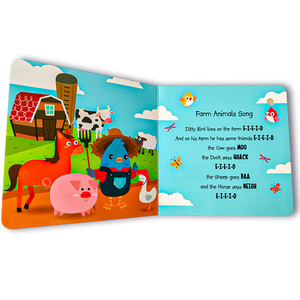 Custom Farm Animals Song Button Board Book con Sound Book per bambini apprendimento precoce cantando-lungo l'audiolibro - Product Image 3