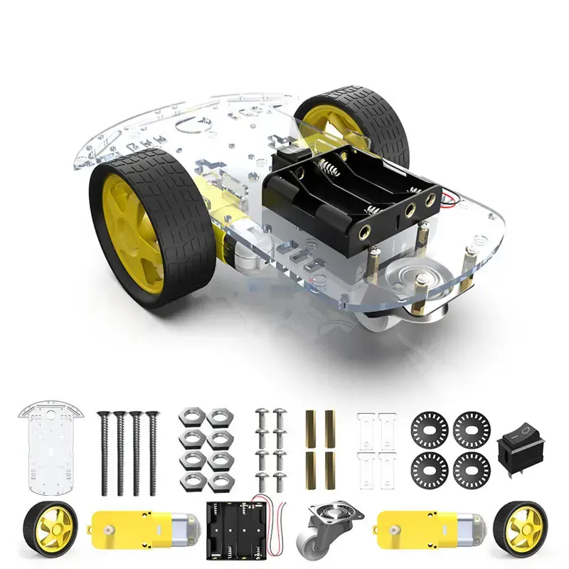 2WD रोबोट स्मार्ट कार चेसिस किट diy किट के साथ गति एनकोडर 51 M26 DIY शिक्षा रोबोट स्मार्ट कार किट