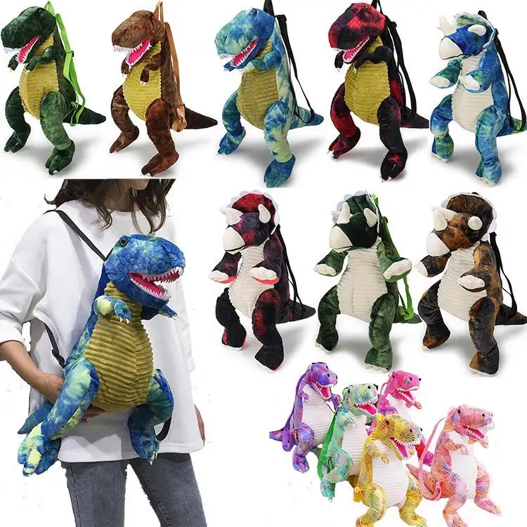 Mochilas de dinosaurios para niños y niñas, bolsa de felpa 3D, mochilas de dinosaurios, regalos de juguetes, el mejor precio