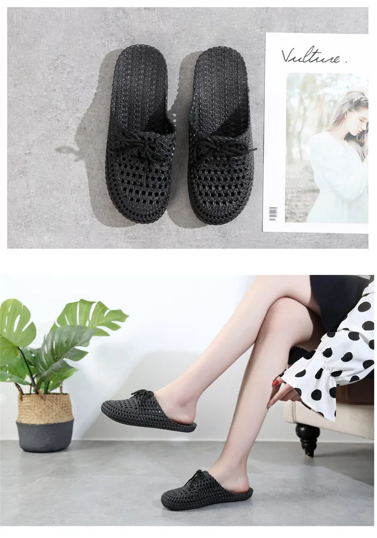 Women Lace Slippers Hole Shoes Ladies EVA Slides Footwear Outdoor Summer Sandals Slipper