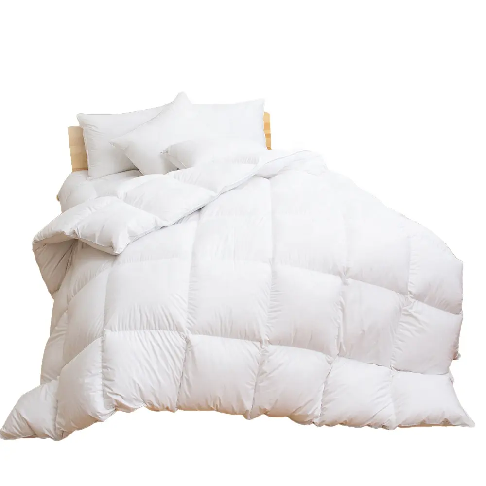 Luxury Quilts Comforters Goose Down Feather Filling Soft Warm White OEM ODM Winter Duvet Quilt