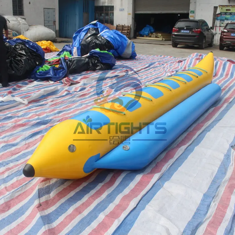لون مخصص ألعاب بالماء لعبة Towable نفخ البحر تحلق الموز قارب ل 6 أشخاص