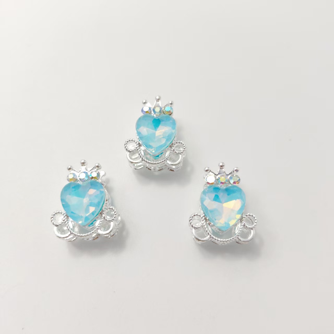 Diamant bleu lac Moka plaqué argent