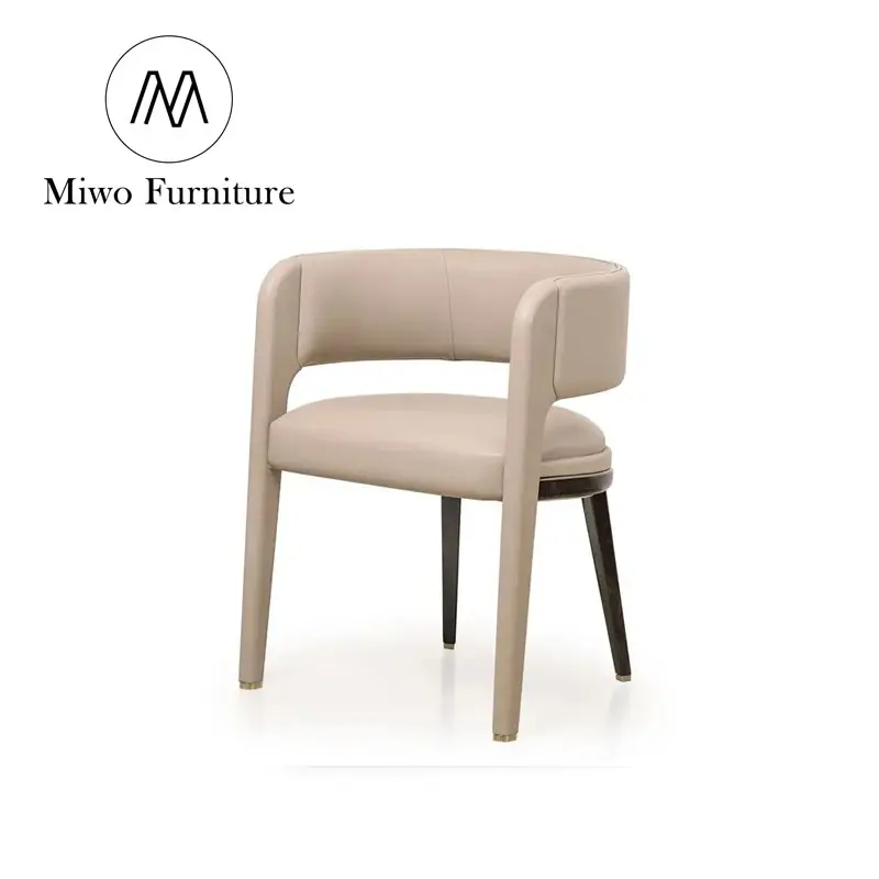 Comedor, diseñadores famosos italianos, sillas de comedor con brazo de cuero blanco tapizado de lujo personalizado, silla de iglesia de maquillaje moderno