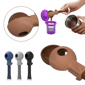 Colher de café & Funil para reutilizáveis K Copo Recarregáveis Coffee Pods colher com funil para café moído e proteína em pó - Product Image 2