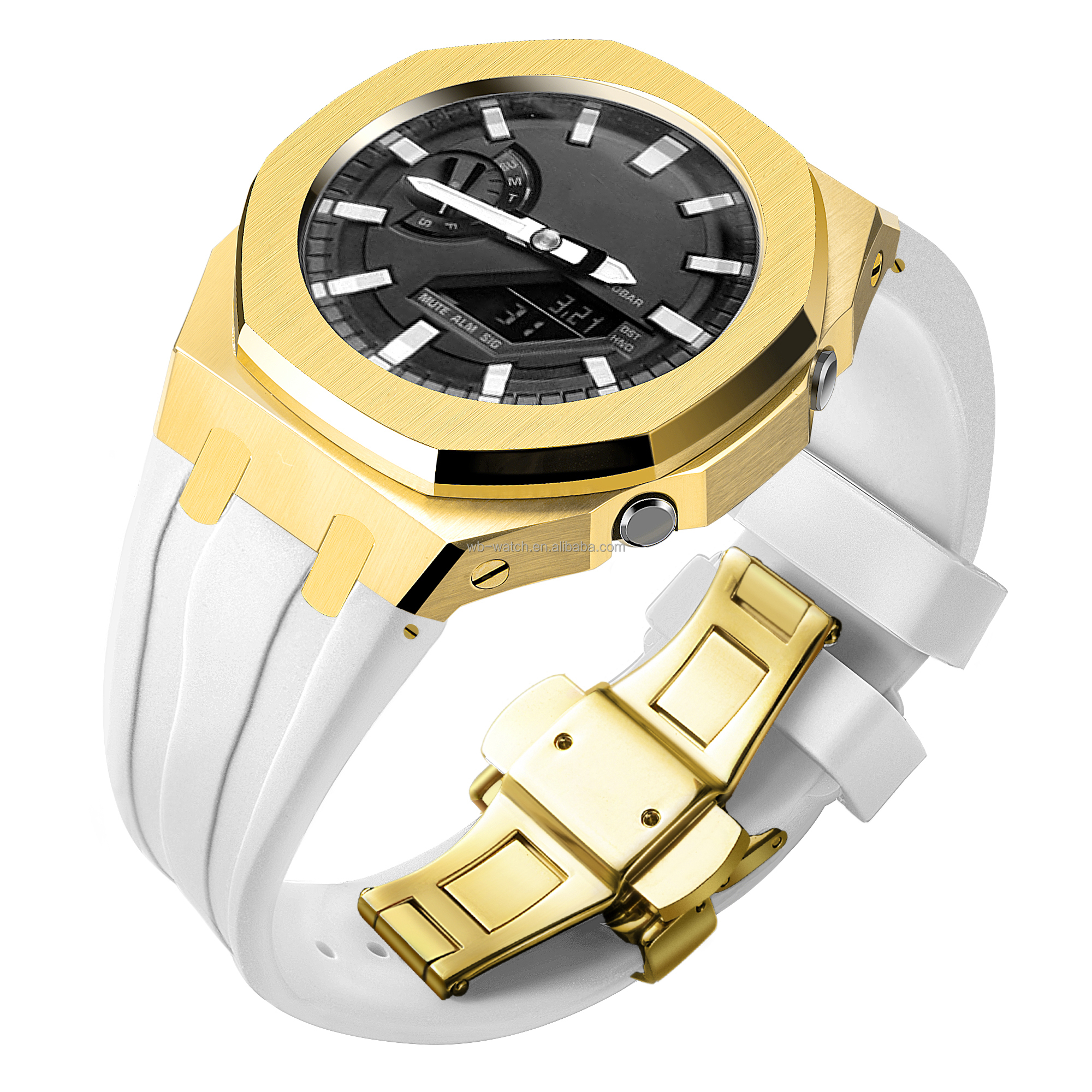 Gold Case+White Band