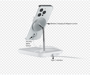 Carregamento sem fio estação de sucção telefone <span class=keywords><strong>Security</strong></span> Stand <span class=keywords><strong>smartphone</strong></span> magnético segurança <span class=keywords><strong>display</strong></span> stand para iPhone