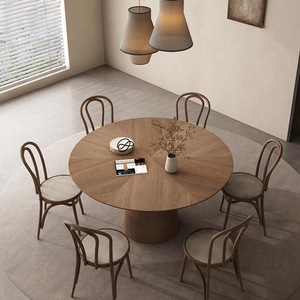 Mesa de té moderna Diseño de Moda de madera maciza redonda multifuncional Bistro mesa de centro conjunto de lujo estilo antiguo para sala de estar - Product Image 4