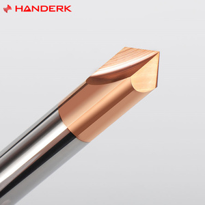 HANDERK 2/3/4 Flutes <strong>Chamfering</strong> <strong>End</strong> <strong>Mill</strong> 60 90 120 Degree V Groove Router Bit for CNC Tool