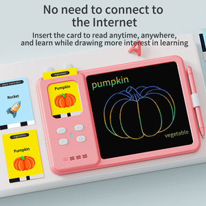 Nuovi giocattoli per l'apprendimento di leggere e scrivere schede flash parlanti con lavagna da disegno LCD doodle tablet reading machine per bambini - Product Image 4