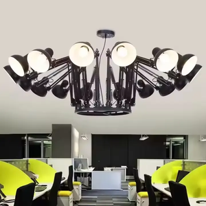 Modern Loft avize LED asılı lambalar esnek uzun avizeler aydınlatma oturma odası fuaye örümcek şekli asma tavan ışığı - Product Image 3