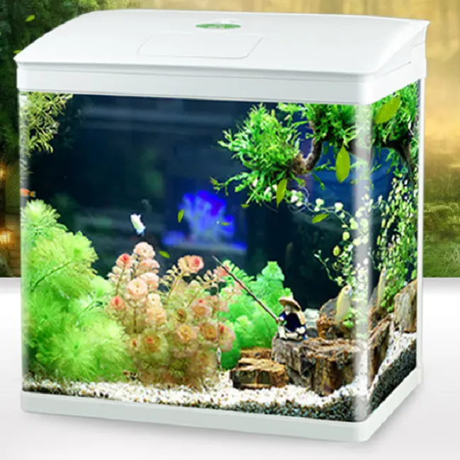 Hoge Transparantie Abs Plastic Shell Vierkante Aquarium Goudvis Tank Aquarium Met Cover