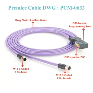 D-Sub Profibus-Kabel 90-Grad-Winkel M12 B-codiert für DB9 Profibus DP-kompatibles Phoenix-SUBCON-PLUS-PROFIB/90/PG/SC 2313708 - Product Image 3