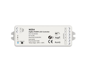 WZS4 12-24VDC 4CH * 3A Zigbee RGBW RGB Controlador LED Tuya Interruptor inteligente Control de voz LED Dimmer