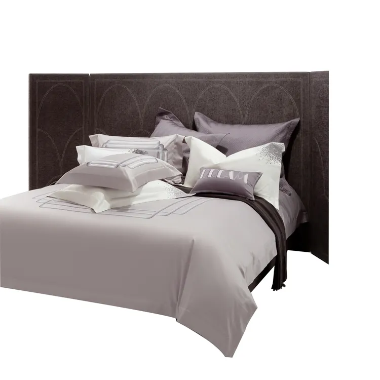 100 Yarn-dyed Large Jacquard Duvet Cover Senior Grey Bed Sheet Set Luxury Cotton Bed Linen