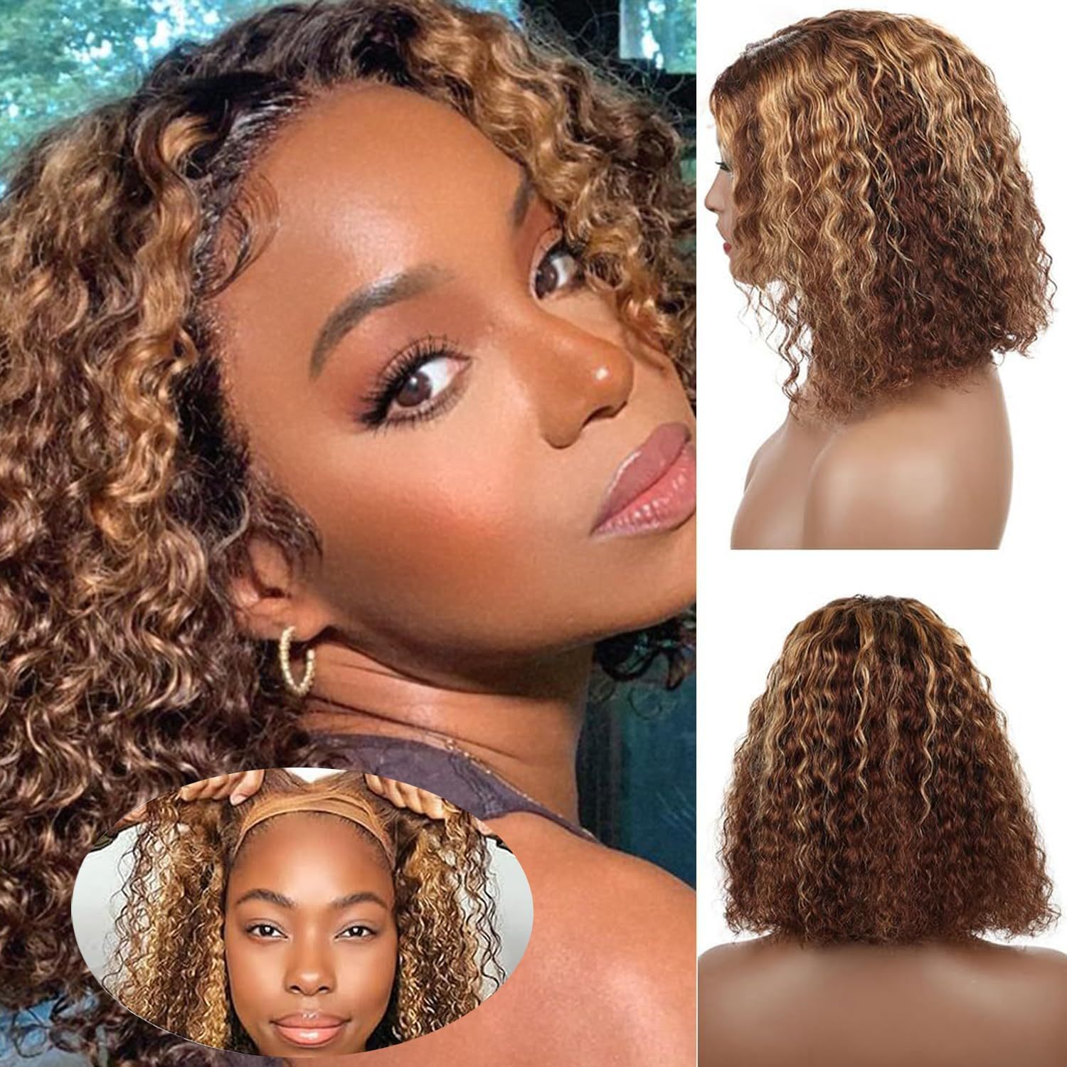 Perruque 5x5 HD avec closure, mèches 4-27, perruques colorées