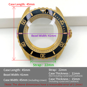 Vỏ đồng hồ SKX Classic mạ vàng mờ, vị trí núm <span class=keywords><strong>3</strong></span> giờ, dành cho SKX007 009, phù hợp với máy NH35 NH36, vòng bezel, núm chỉnh, phụ kiện độ chế. - Product Image 5