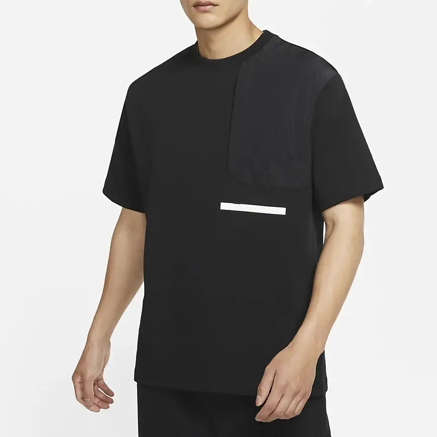 T-shirt pour hommes, en coton de haute qualité, personnalisé, avec pochette à fermeture éclair cachée