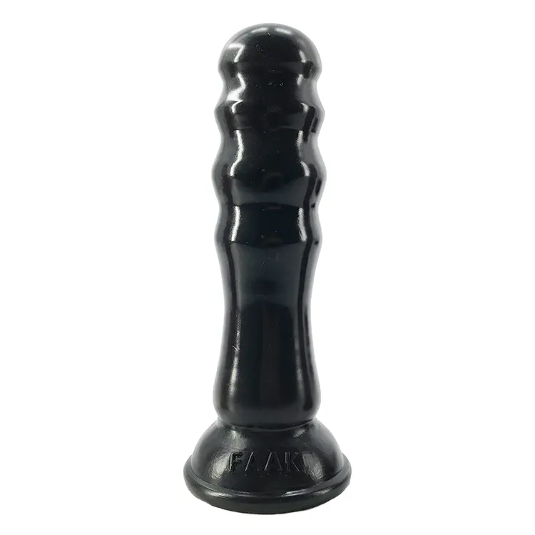 FAAK 20.5cm 8" thick 5cm wave shape silicone bamboo dildo huge silicone anal butt plug black boys sex toys for anal sex