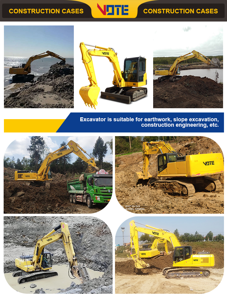 Chinese 6 ton excavator CE rubber crawler track excavator with auger crawler digger material handling Chinese digger