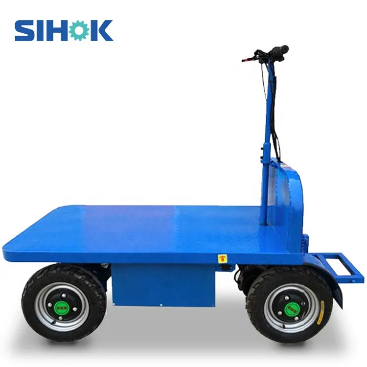 Carrinho de carga resistente 1000kg 1500kg, plataforma, carrinho de mão plana, 4 rodas, carrinho elétrico