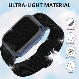 Adjustable Breathable Elastic Nylon Braided Watch Band Stretchy Sport Strapfor <strong>Apple</strong> Series 7 6 5 <strong>4</strong> 3 45mm 44mm Wristband Strap - Product Image 5