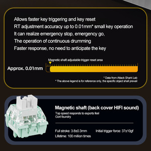 Tấn Công cá mập x68he trục từ có dây bàn phím cơ RGB chơi game eSports RT Bàn phím cơ có thể điều chỉnh và độ trễ thấp - Product Image 5